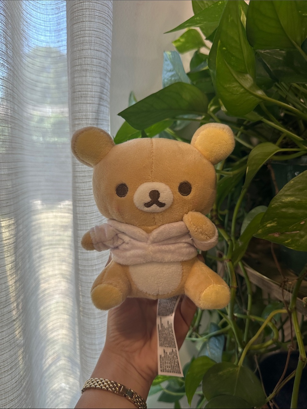 Cute Light Brown & Cream Plush Bear Stuffed Animal - Cozy Hoodie